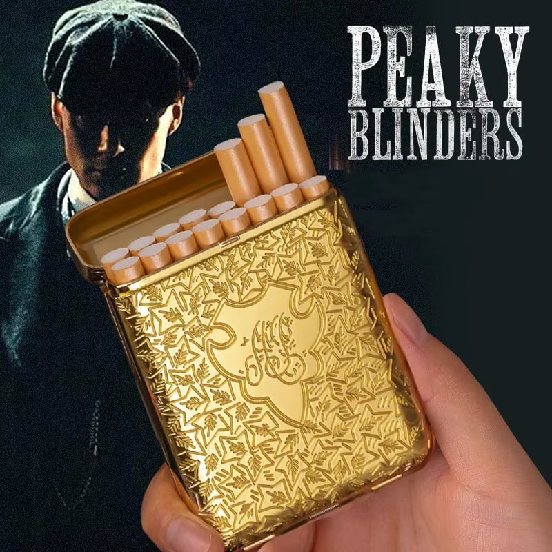 Retro Peaky Blinders Cigarette Case Hand-Carved Shelby