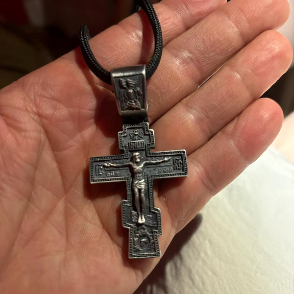 ✝️100% Handmade Silver Jesus Cross Healing Heart (𝐌𝐢𝐜𝐡𝐚𝐞𝐥 𝐂𝐥𝐚𝐫𝐤 𝐇𝐚𝐧𝐝𝐦𝐚𝐝𝐞®)