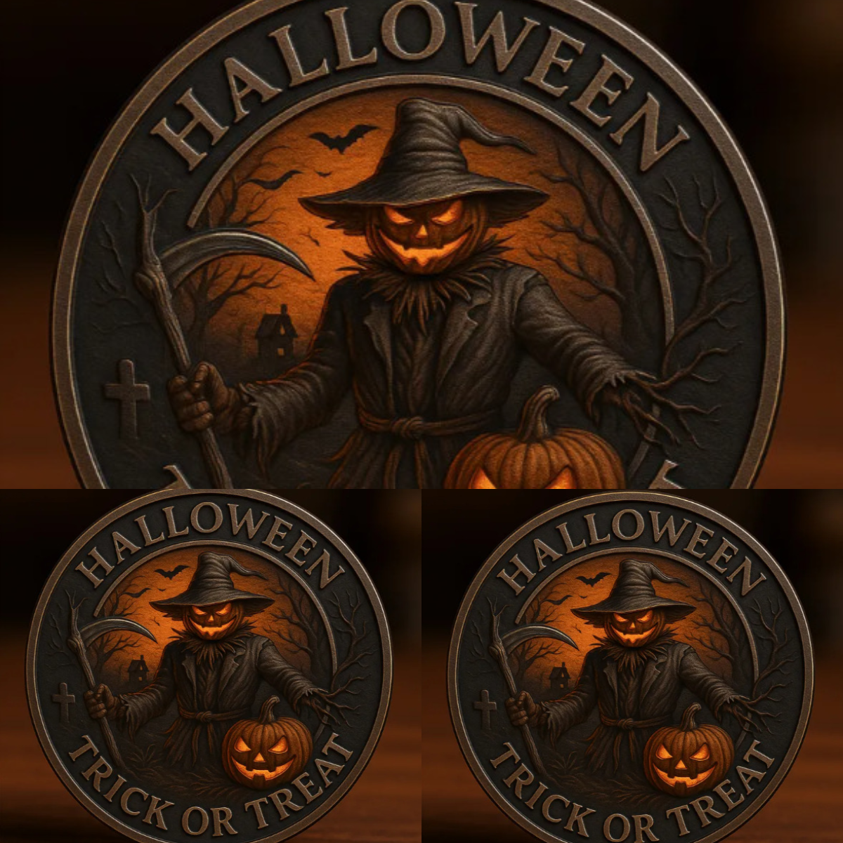 🏆Flash Sale 60% OFF - 🎃Halloween Trick-or-Treat Coin – Scarecrow Pumpkin Reaper Edition