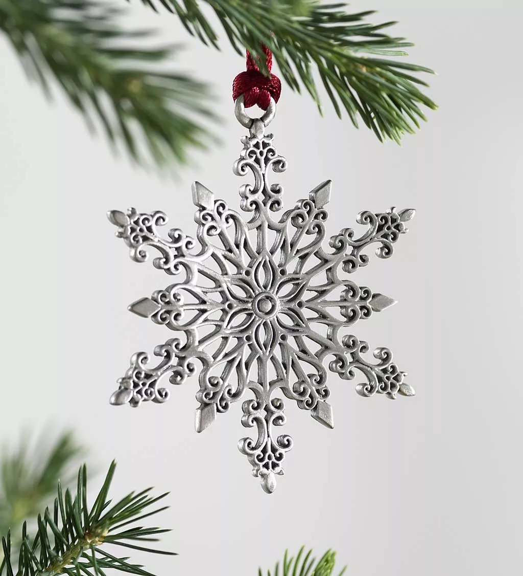 Pewter Christmas Tree Ornament, Buy 4 Free Shipping