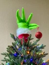 🎄Christmas Tree Topper - Grinch Hand Holding Christmas Ball