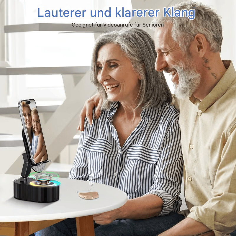 Verbesserter Handyständer mit Induktionslautsprecher/Powerbank/Atmosphärenlicht✨