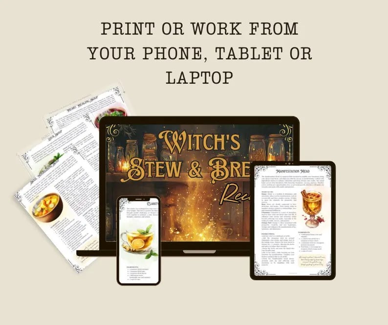 🎁TikTok Last Day Sale - 70% OFF👻🍲WITCH'S STEW & BREWS Decipes：50 Enchanted Recipes for Body and Soul💫