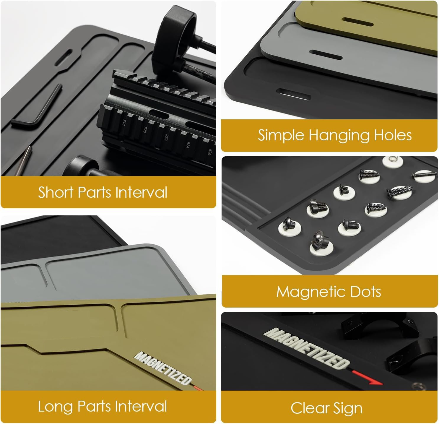 Gun Cleaning Mat Rifle Pistol Gun Mat with Magnetic Dots, Non-Slip Oil Resistant