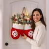 🎁TikTok Last Day Sale - 70% OFF🎉Twinkling Christmas Mitten Wreath with LED Lights