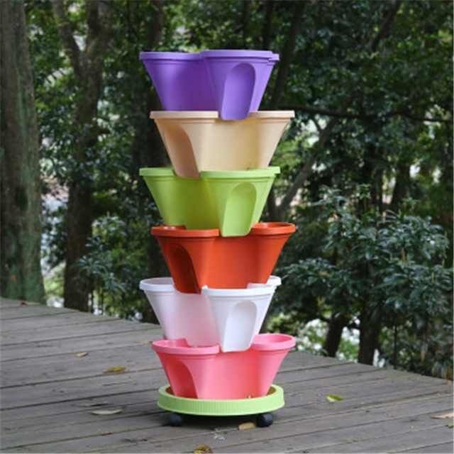 (Last Day Promotion - 50% OFF) Stand Stacking Planting Pots, Buy 4 Get Extra 20% OFF NOW!