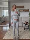 Women's cotton casual two piece suit comfortable sets