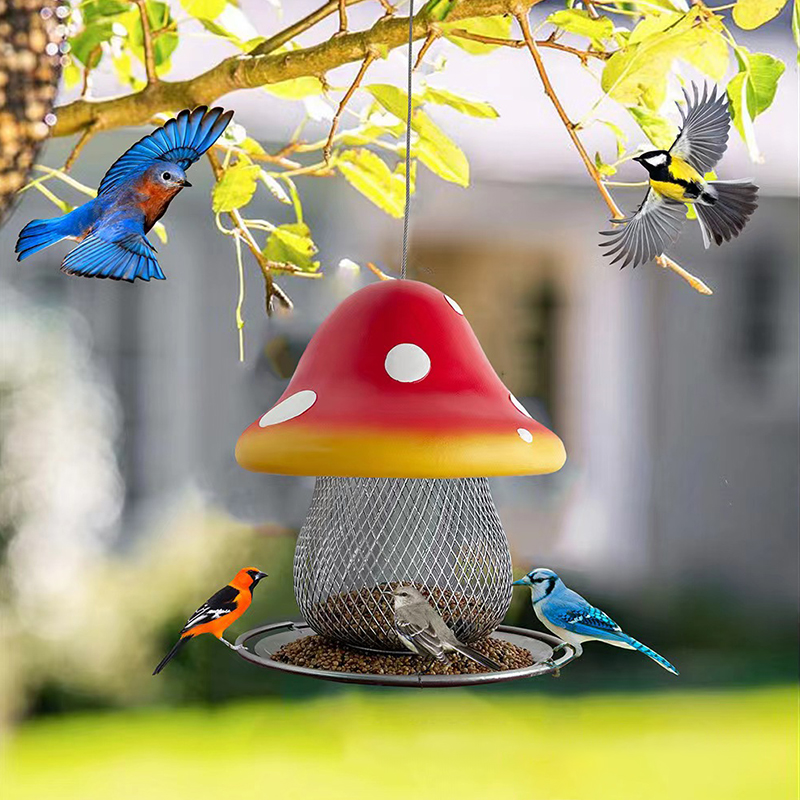 🔥Hot Sale 50% Off❤️Red Mushroom Solar Bird Feeders