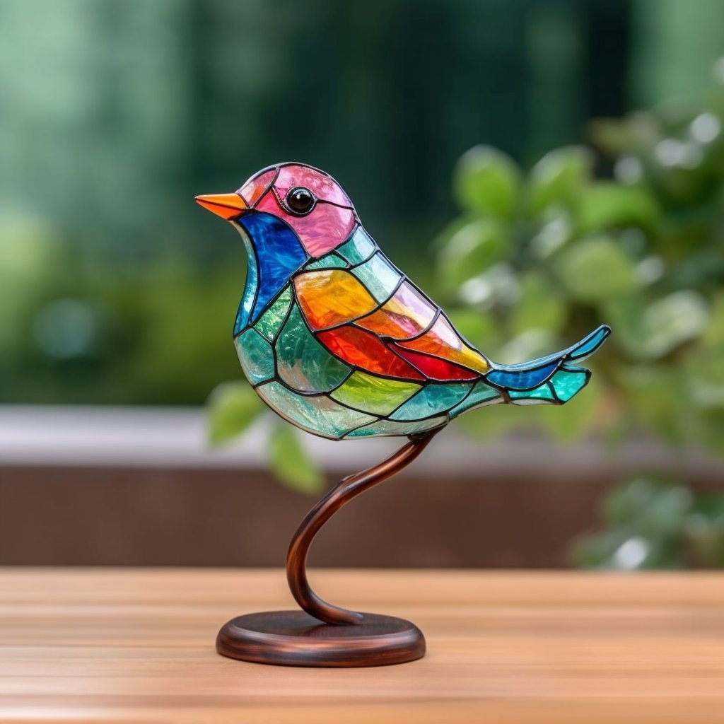 𝐇𝐀𝐍𝐃𝐌𝐀𝐃𝐄🌈Bunte Vögel auf Zweig-Desktop-Ornamenten🕊️- Kostenloser Versand