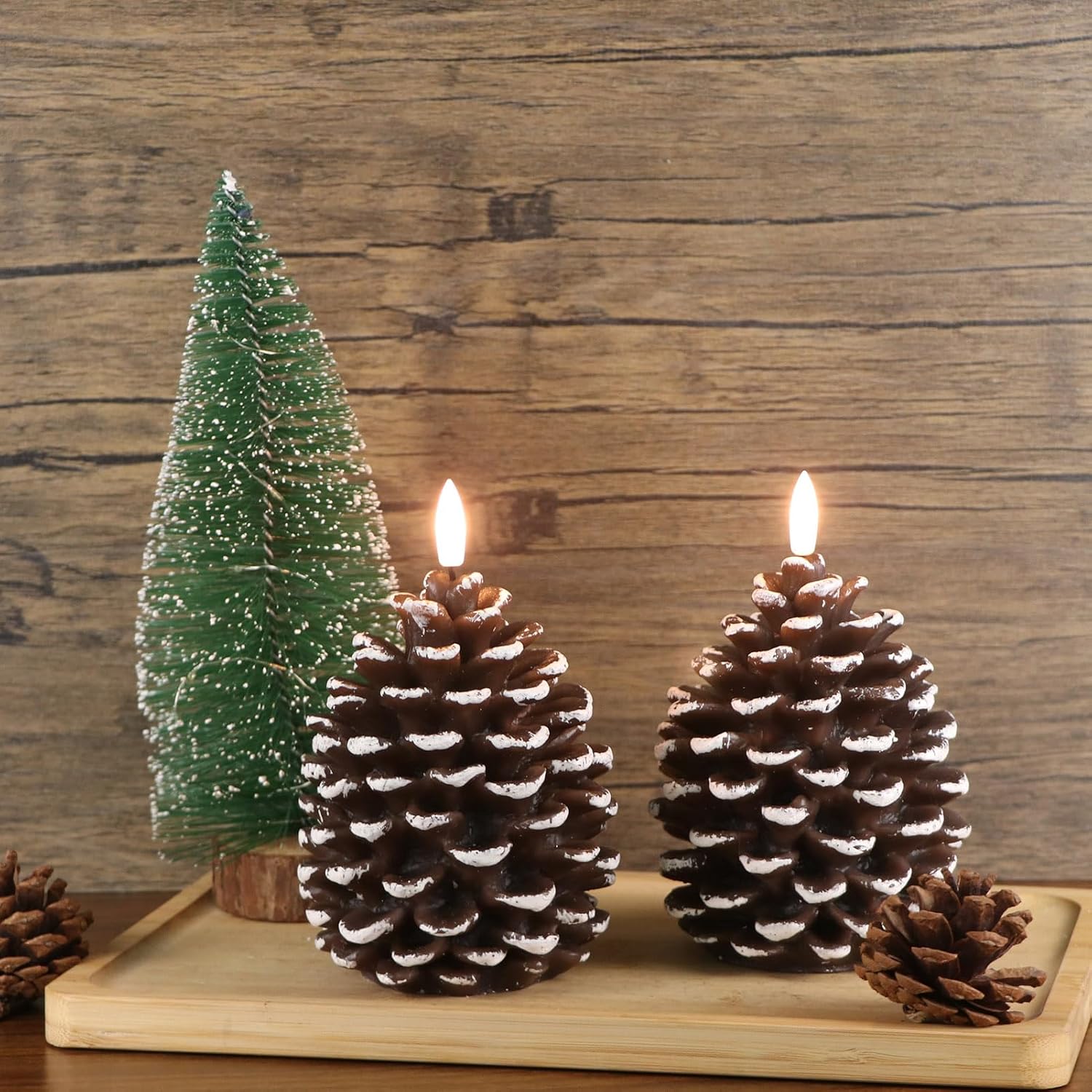 🎅2024 Christmas Promos🔥Flameless Pinecone Candles Battery Operated