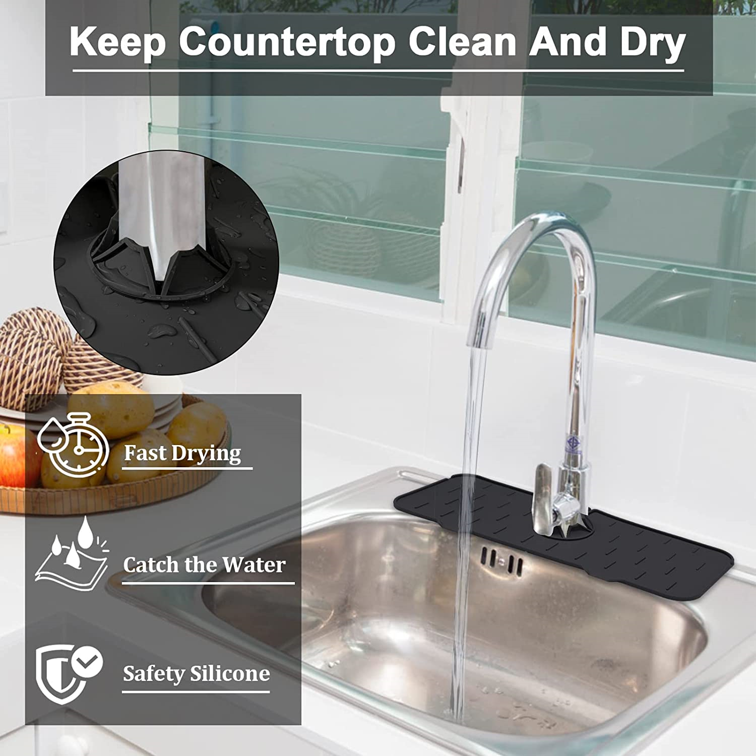 Limited Time Sale 70% OFF-silicone faucet handle drip catcher tray