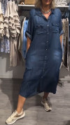 Women's Lapel Button Denim Casual Dress