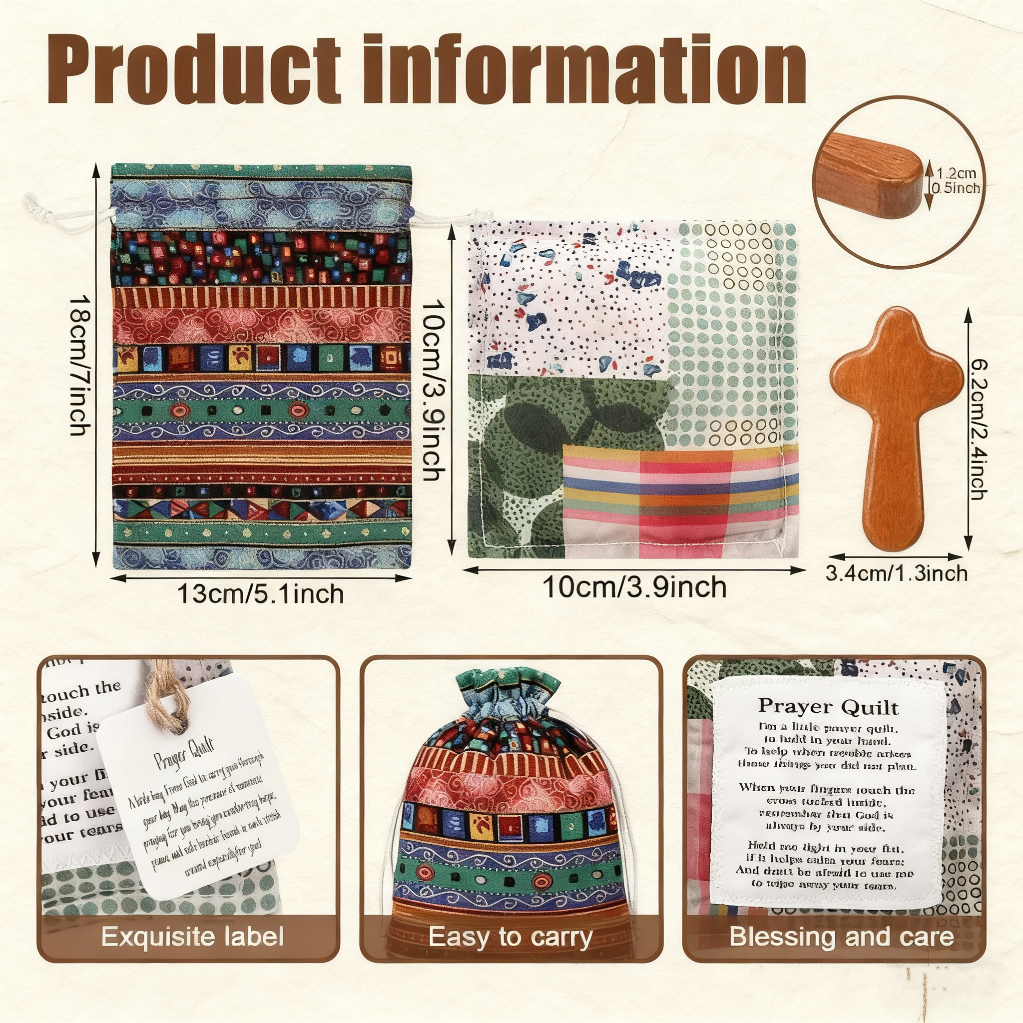 ✝️Handmade Pocket Prayer Quilt Set 🙏