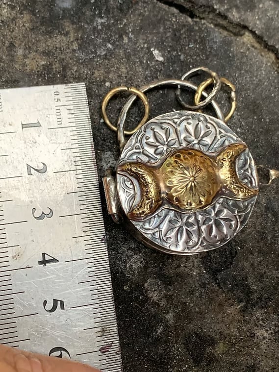 ✨100% Handmade 925 Silver Triple Moon & Tree of Life Locket