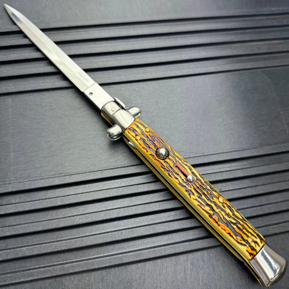 🌟 Italian Style Classic Stiletto – Handcrafted Collectible Knife