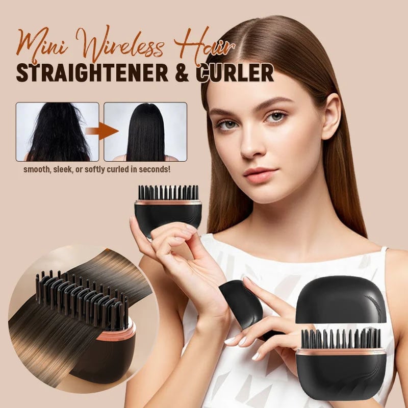 🎁TikTok Last Day Sale - 70% OFF💇♀️ Mini Wireless Hair Straightener & Curler 💕