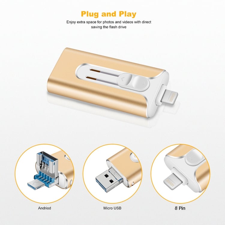 Last Day Promotion 70% OFF - 🔥32~256GB Micro USB + 8 Pin + USB 3.0 4 in 1 Mobile Phone Computer U-Disk