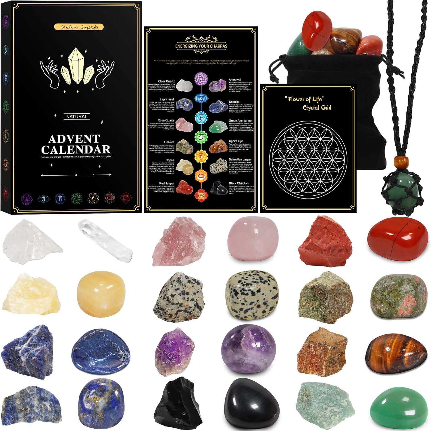 🔥Hot Sale 49% OFF🎁2024 Adult Healing Gemstone 24 Day Countdown Calendar