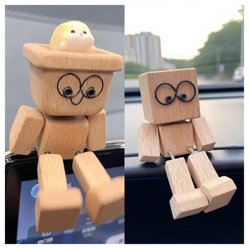 ❤️Shaking Feet Wooden Doll with 12PCS Magnetic Expressions