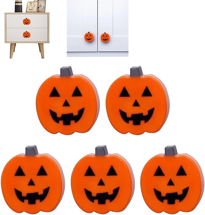 🎃Early Halloween Sale👻Set of 5 pcs Halloween Pumpkin Knob Button Cover