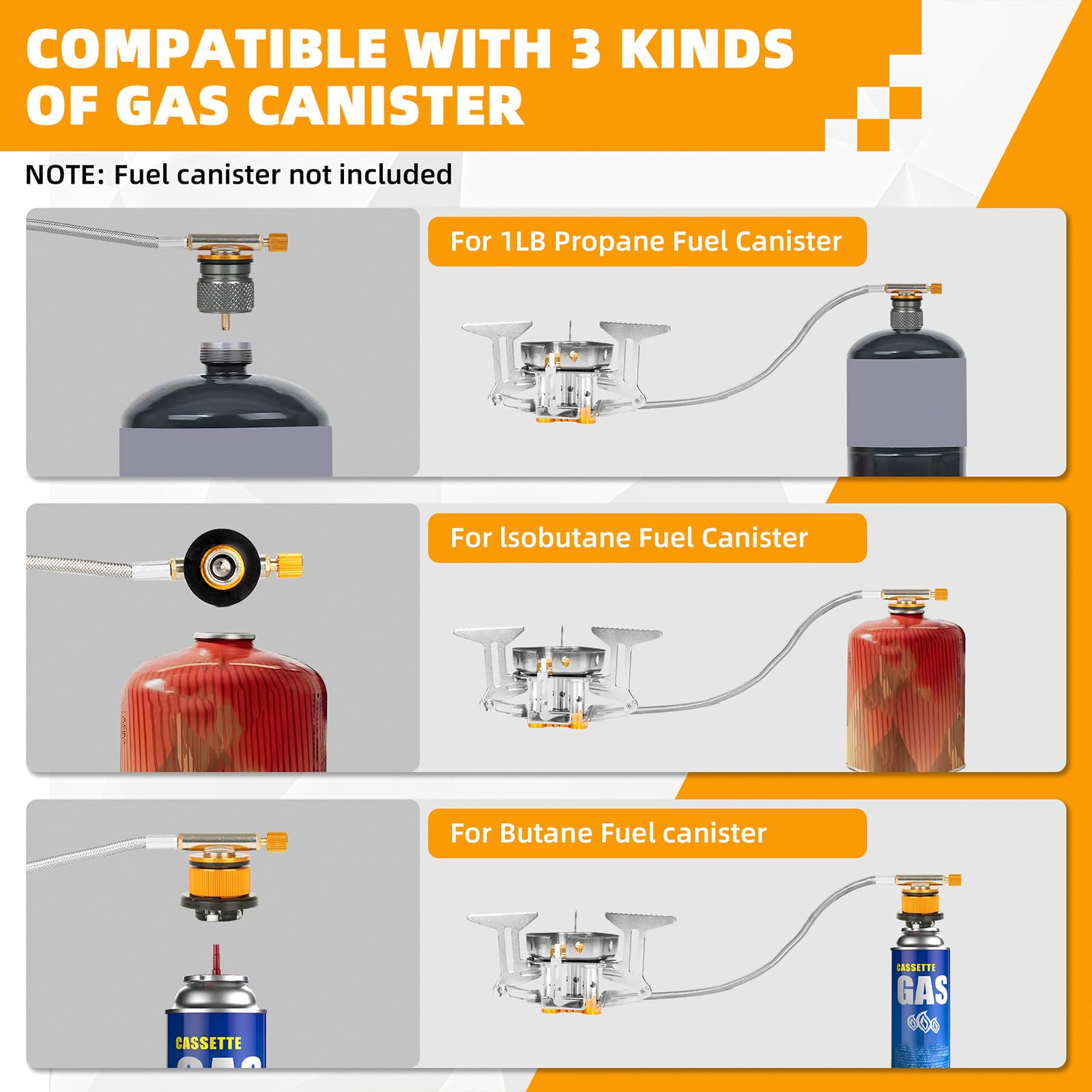 🔥LAST DAY 57% OFF🌟9900W/12800W Windproof Camping Stove, Camping Gas Stove with Piezo Ignition