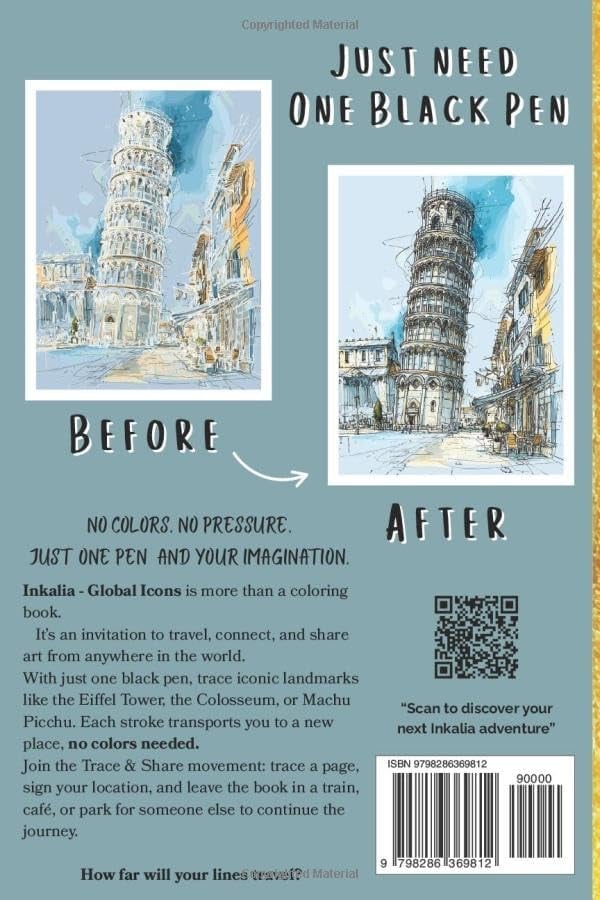 🔥Last Day: BUY 3 GET 1 FREE - 🎨✏️Ink Tracing Coloring Book - For Beginners & Stress Relief(📚Hardcover - No Bleed Pages)