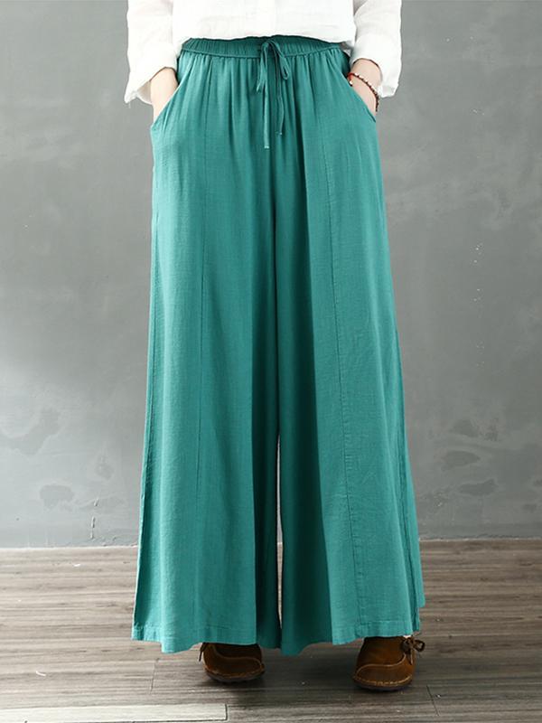 Enlighten Me Cotton & Linen Wide Leg Pant