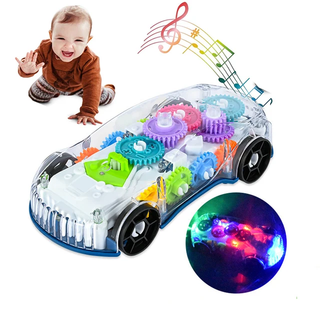 🔥Last Day Promotion 70% OFF🔥Light Up Transparent Gears Police Car Toy