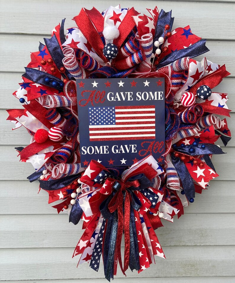 🔥HOT SALE 50% OFF🔥100% Handmade American Patriot Wreath, FREE SHIPPING ONLY TODAY!