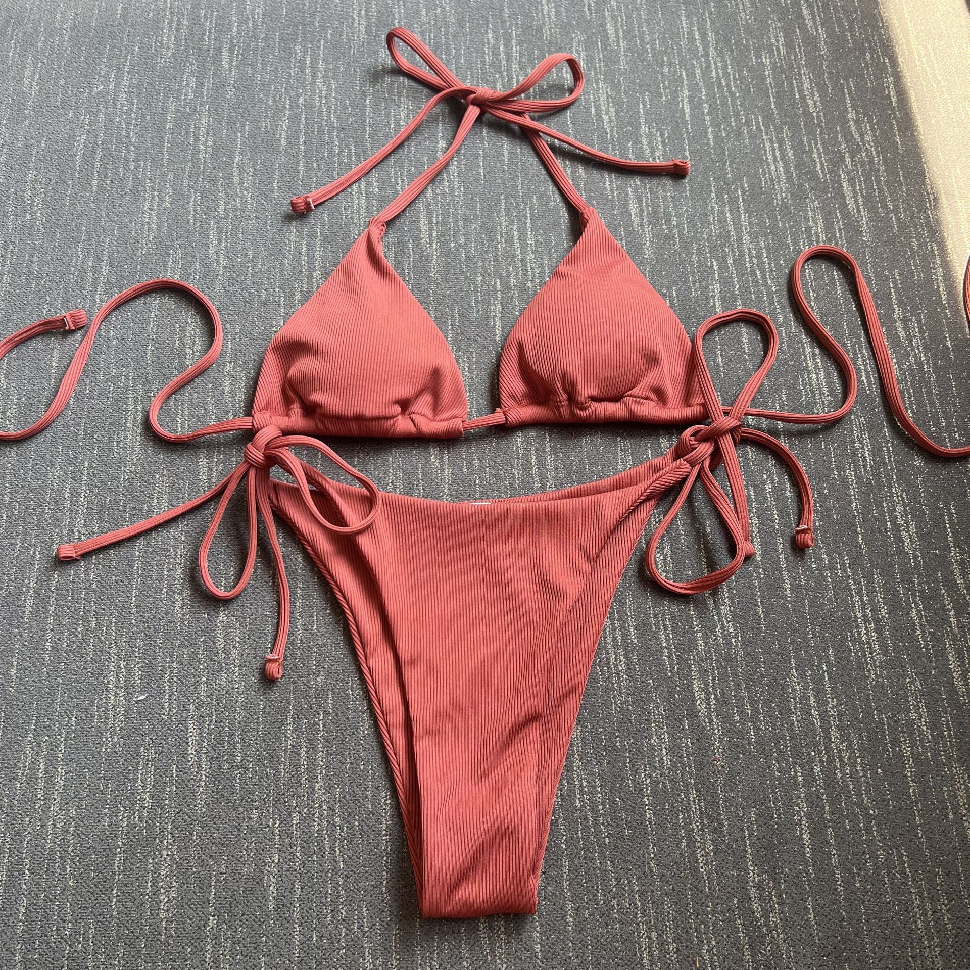 Last Day Promotion 80% OFF - 🔥Women Bikini Set Solid Color Sexy Triangle