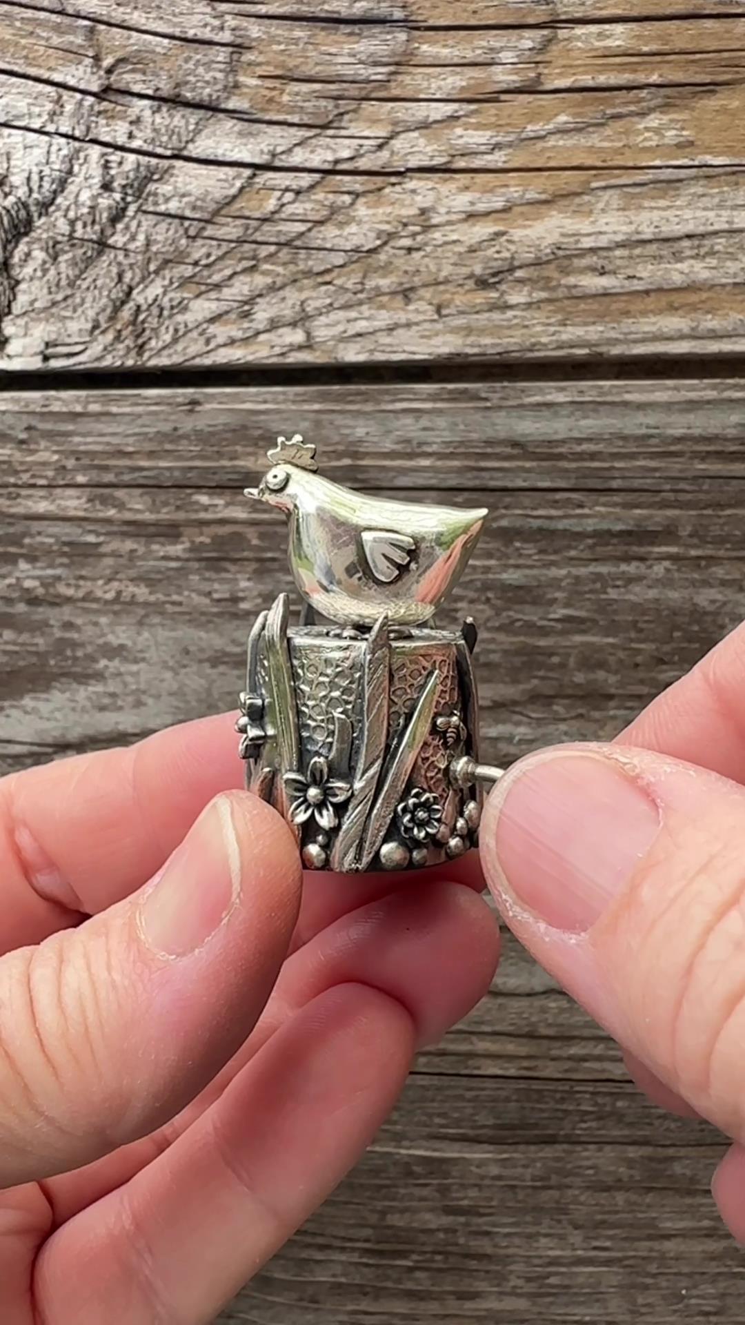 Funny Silver Chicken Toy