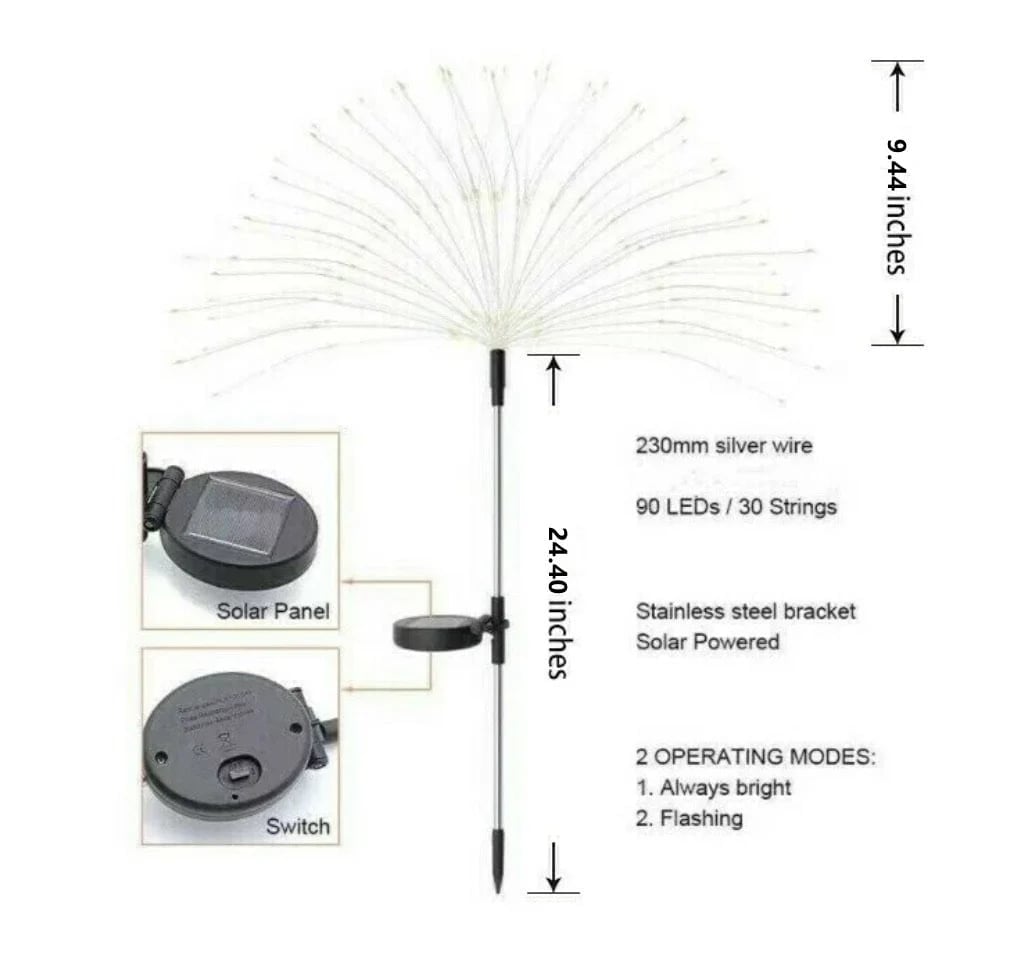 (🔥Last Day Promotion 50% OFF)🎁Waterproof  Solar Garden Fireworks Lamp