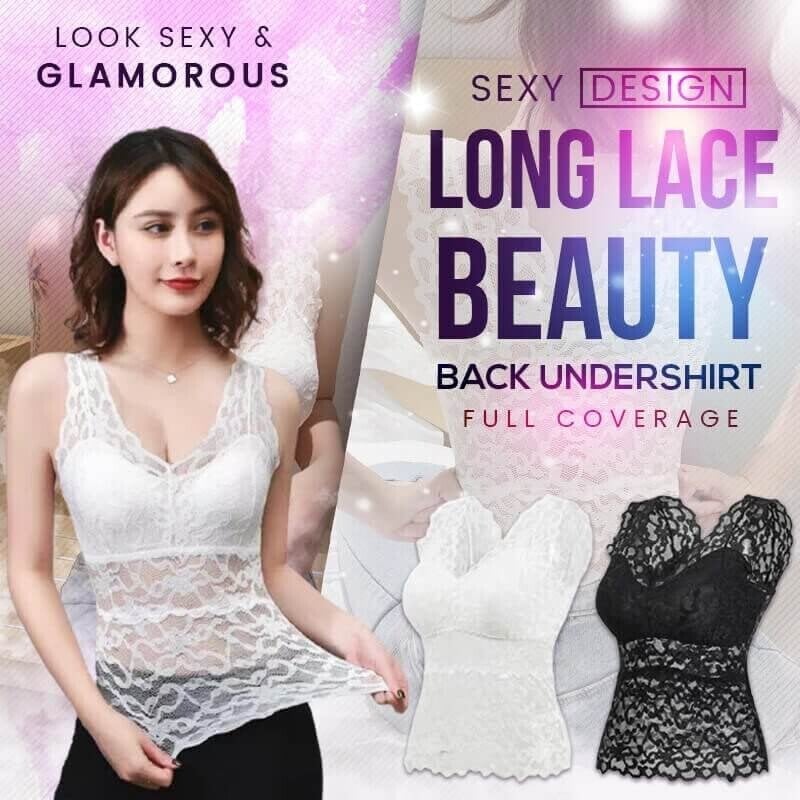 🔥Last Day Promotion 48% OFF-🎁-Long Lace Beauty Back Undershirt