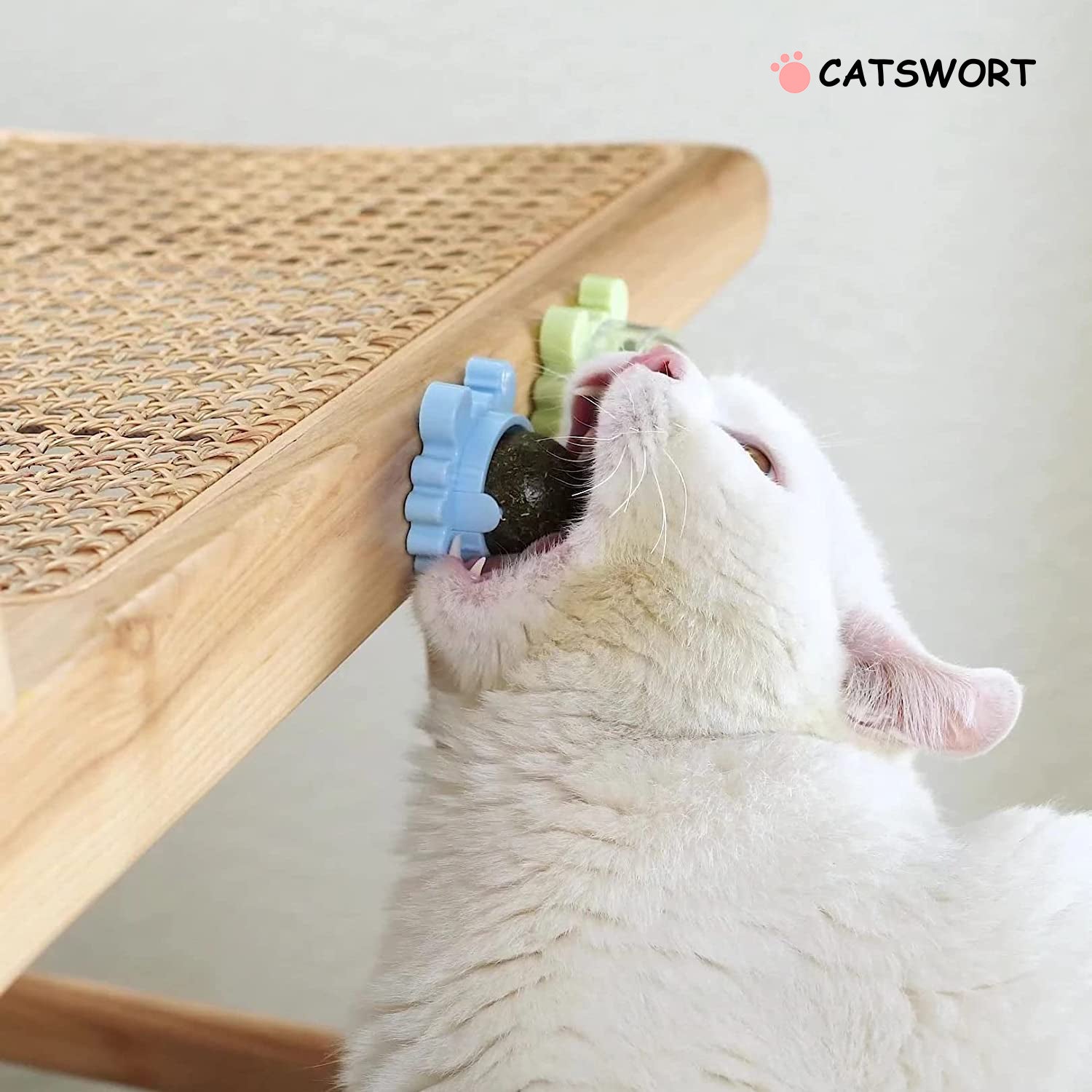 🌿Feline Frenzy: The Natural Catnip Rotating Cat Toy