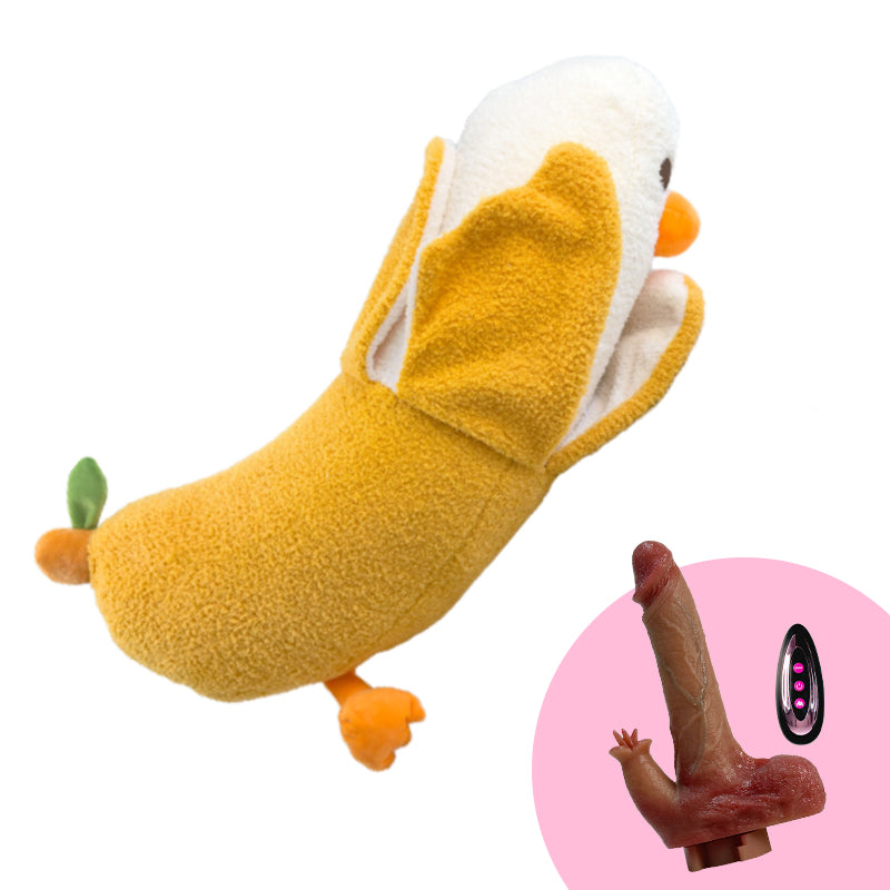 Plush Dildo Machine Thrusting Licking Dildo Machine Sex Toy With Remote Control