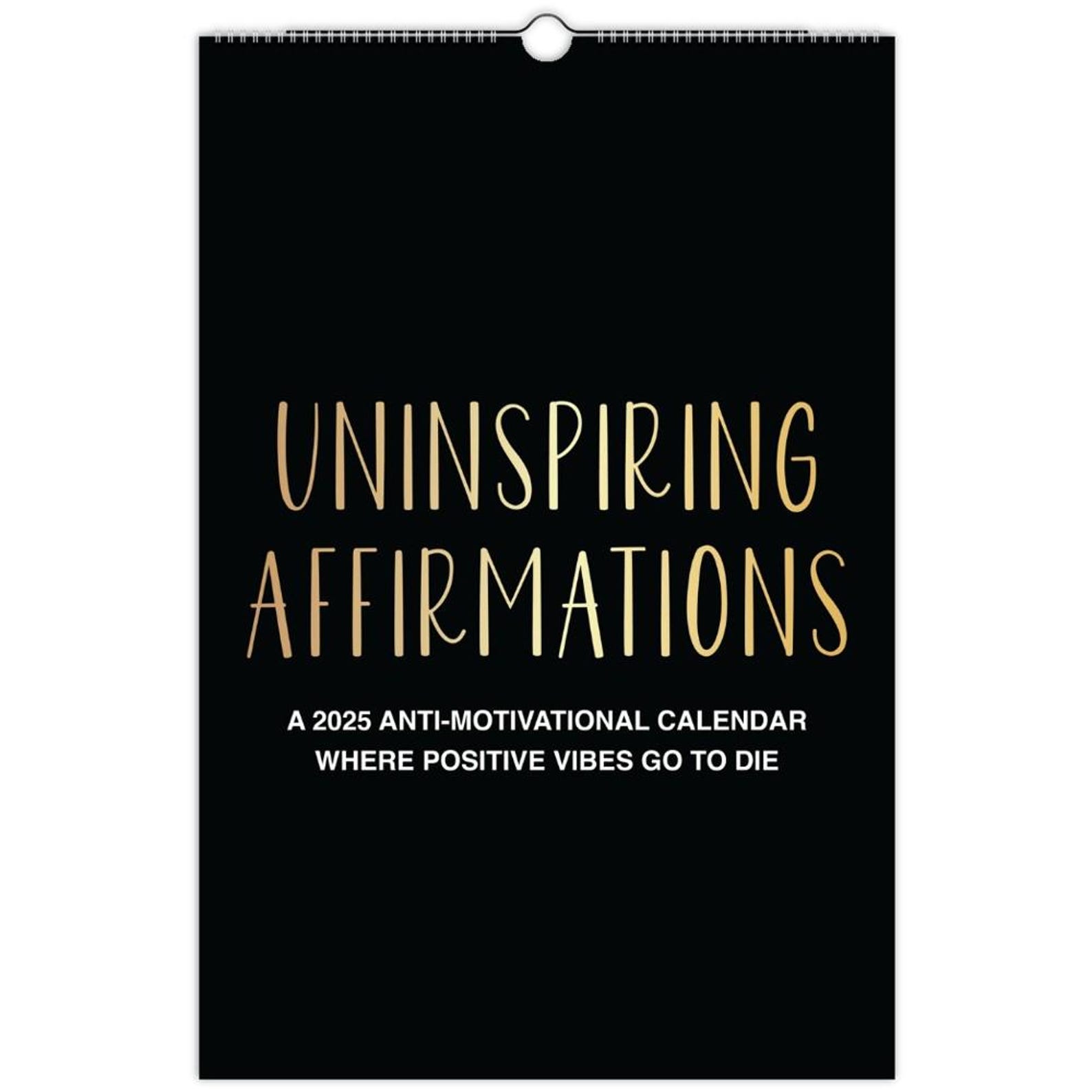 A 2025 Anti-Motivational Calendar Where Positive Vibes Go To Die | Uninspiring Affirmations