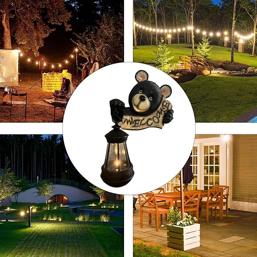 🔥Last Day Promotion - 70% OFF🎁🐻🐻Solar Powered Enchanting Black Bear Welcome Light