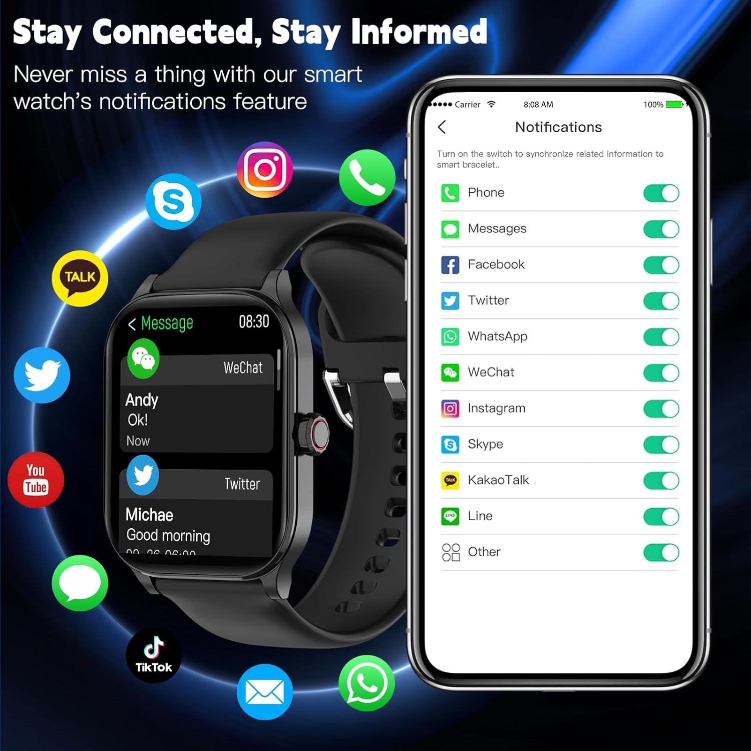 🔥Ganztägige Fitnessüberwachung⌚Mode-Smartwatch mit Bluetooth