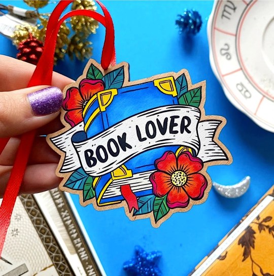 Book Lovers Heart Ornament