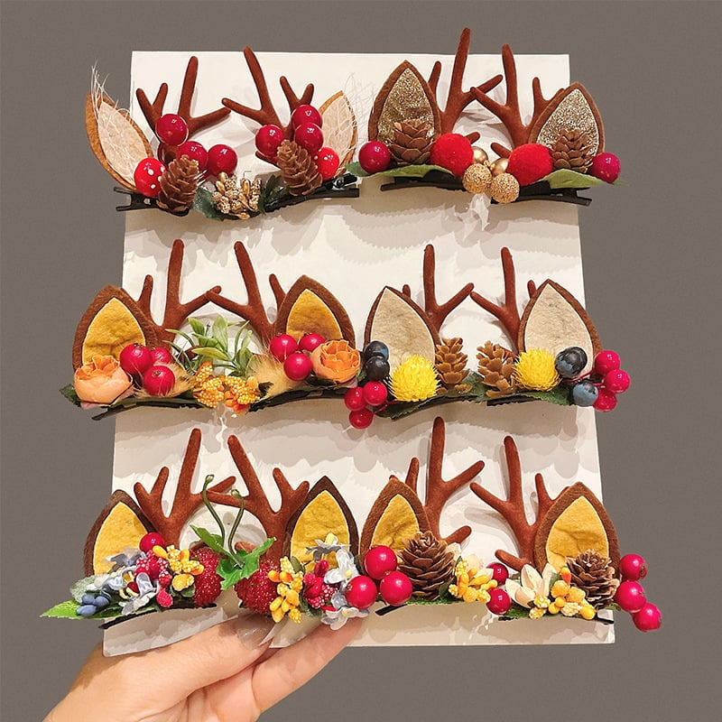 (🌲EARLY CHRISTMAS SALE - 50% OFF) 🎁Reindeer Christmas Hair Clips