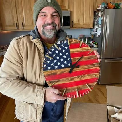 🔥Last Day: 50% OFF🔥Handmade American Flag Bullet Clock