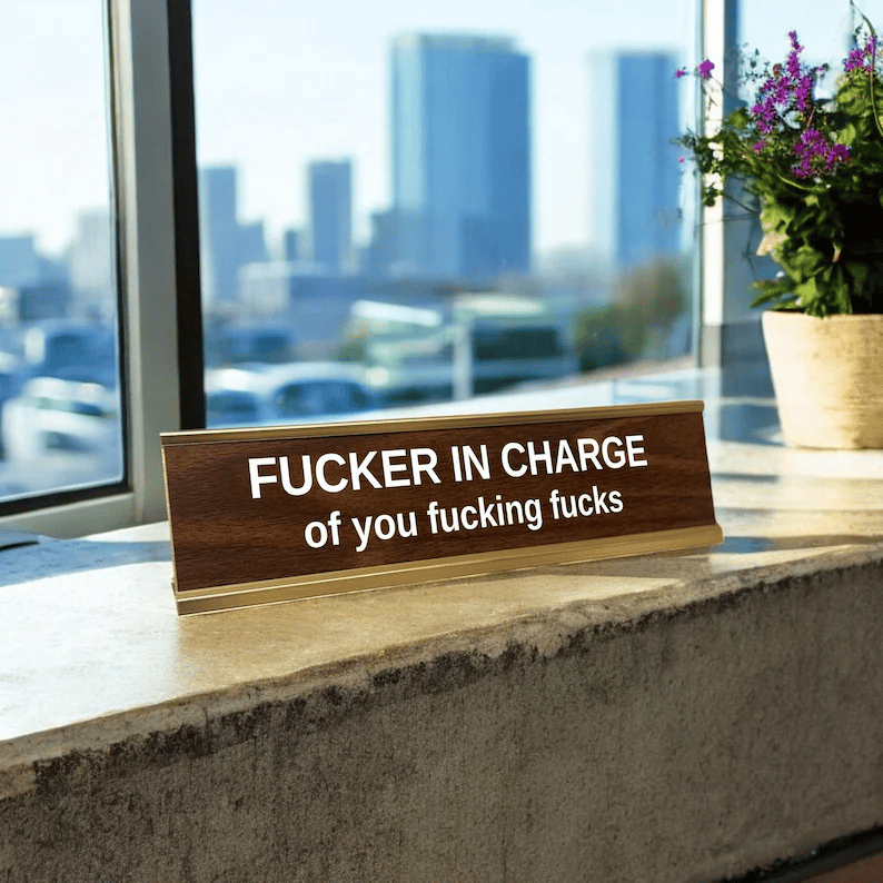 🔥This Week's Special Offer 49% OFF - F'ER IN CHARGE OF YOU F'ING F'S DESK SIGN🔥