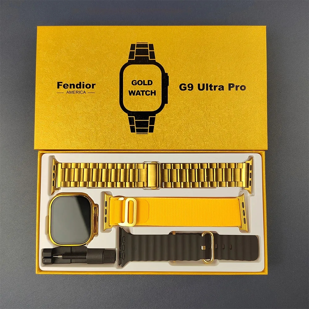🔥Last Day Promotion- SAVE 70%🎄G9 Ultra Pro Series 8 Smart Watch Gold Edition With 3 Extra Strap
