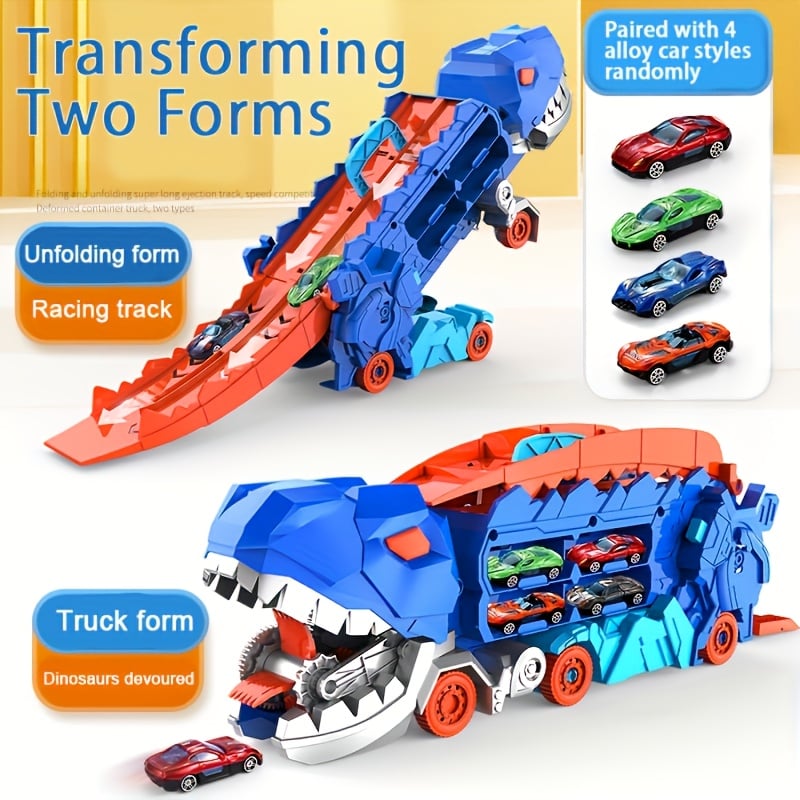 🔥Free Shipping🔥Transport Dinosaur Truck with Foldable Sliding