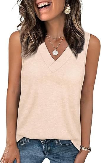🔥Letzter Tag 70% Rabatt ✨Damen ärmellos V-ausschnitt Abnehmen lockere Passform Casual Tank Top T-Shirt