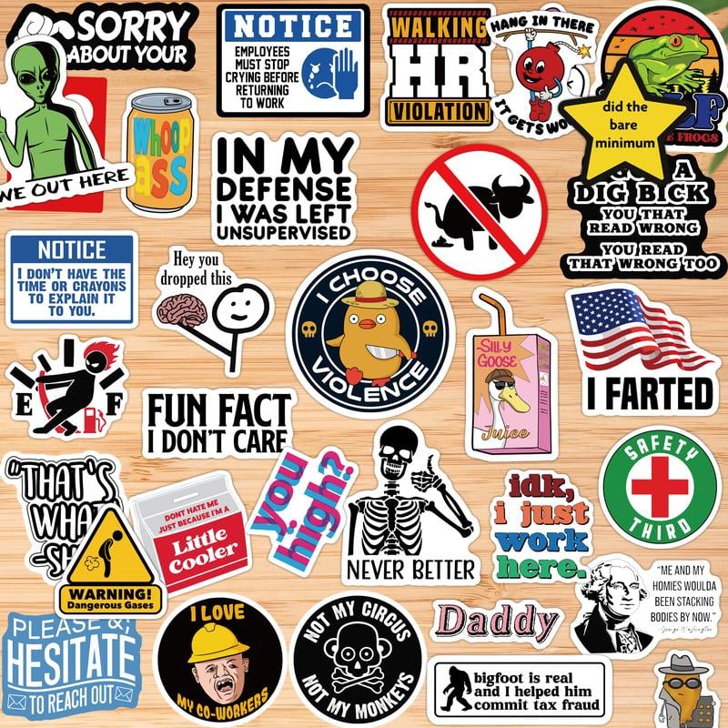 150 funny stickers for adults, Suitable for bumpers, safety helmets, water bottles, colleagues, computers