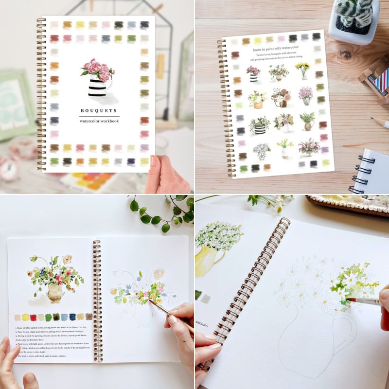 ⏰Last Day 60% OFF Sale🖼️Beginner-Friendly💝Watercolor Workbook