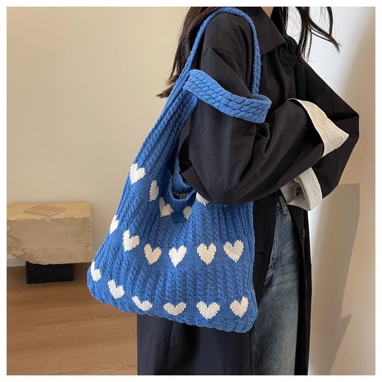 🔥 Last Day Promotion 50% OFF 🎒 Dopamine Love knit bag Knitted wool bag large capacity shopping bag - Buy 2 Get Free Shipping