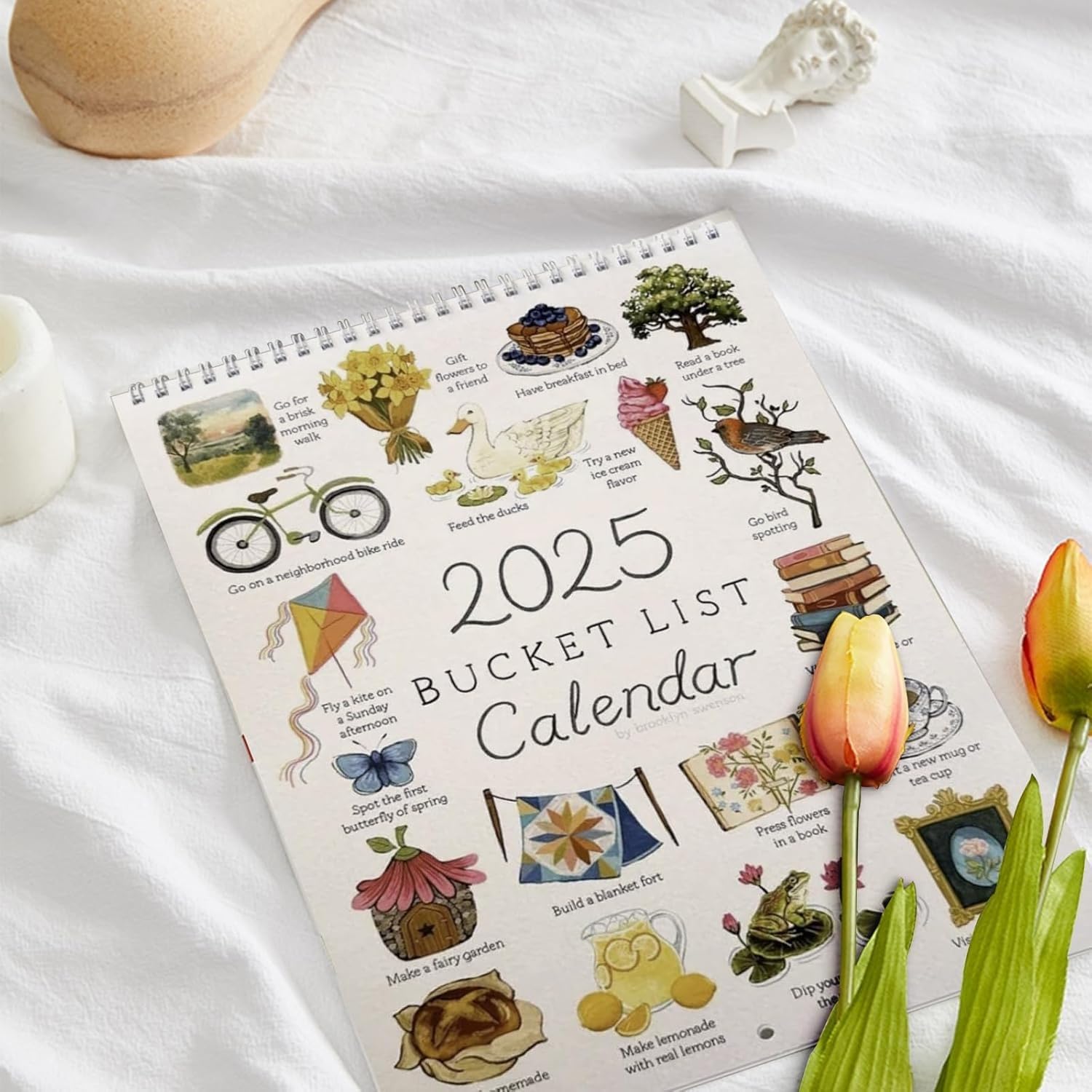 📅2025 Bucket List Calendar,Fun Activity Planner with Monthly Goals✨