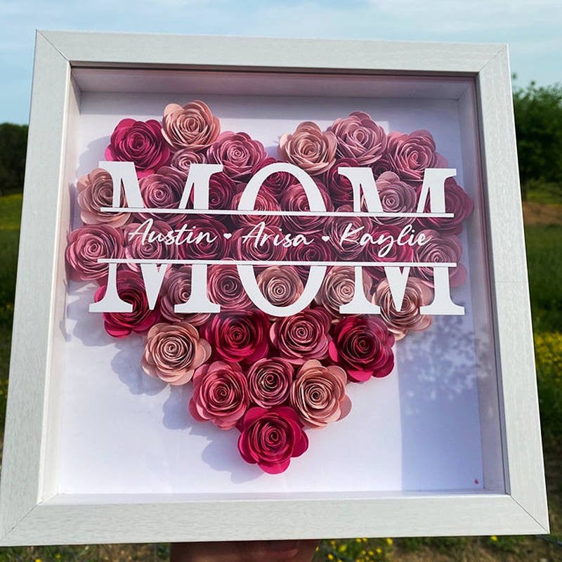 (🎁Best Mother's Day gift)Personalized Mom Flower Shadow Box